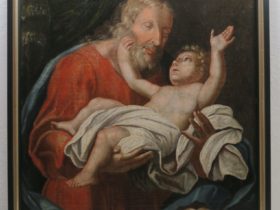 Joseph et L’enfant Jesus, 106 x 78 cm, huile sur toile XVII eme, Anonyme aprés restauration