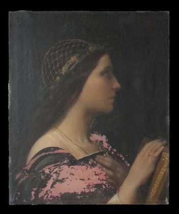 Restauration, portrait de jeune femme, avant